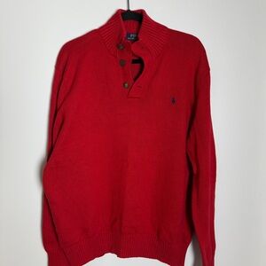 Ralph Lauren Men's Vibrant Red Crewneck Sweater